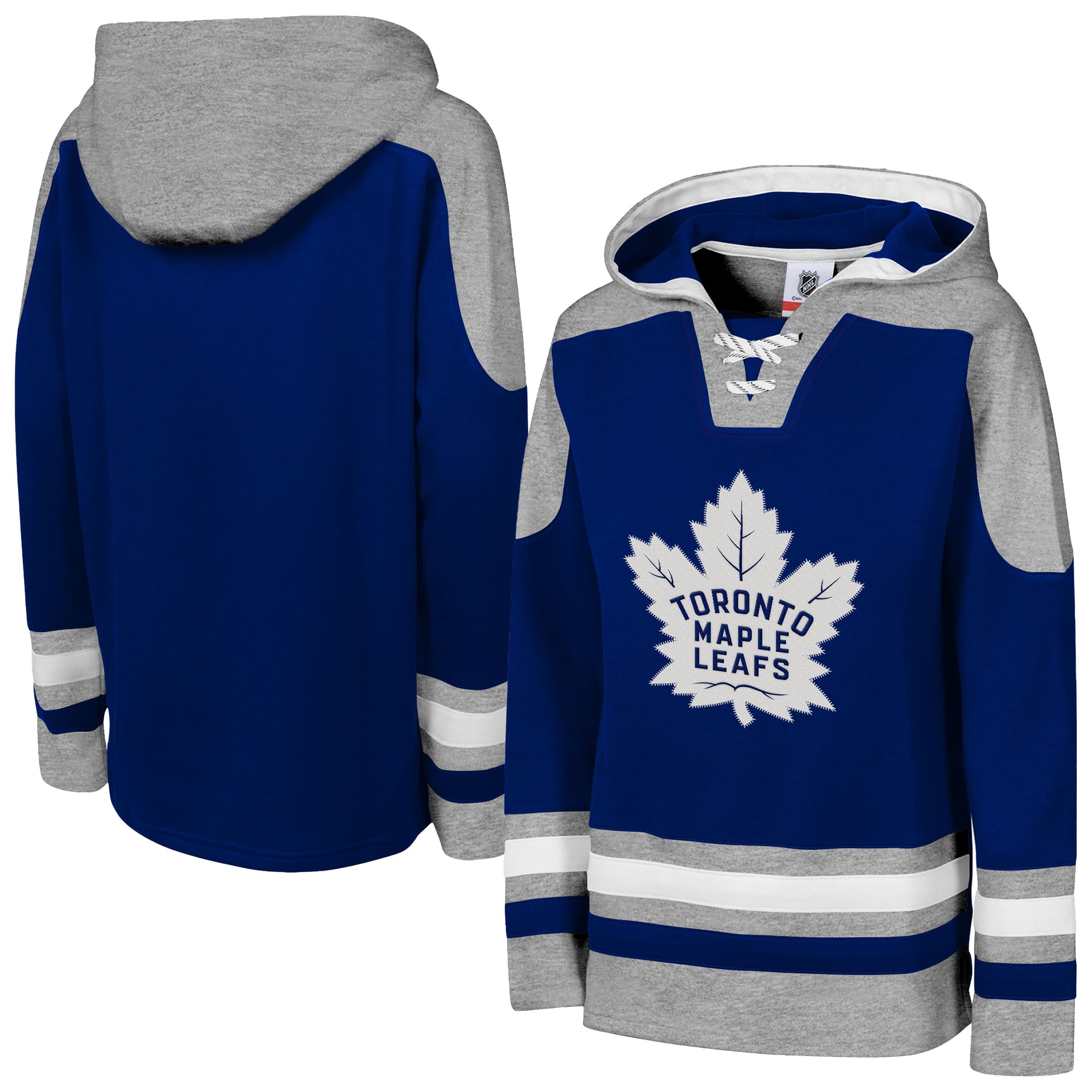Sweat à capuche lacets et col en V Ageless des Maple Leafs de Toronto bleu Youth Outerstuff